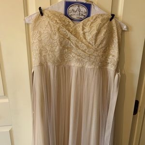 Jenny Yoo bridesmaid dress, size 8, creamy taupe rose gold color